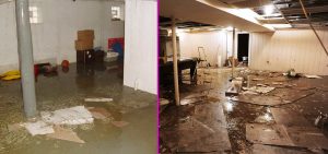 basement damaged by flood water