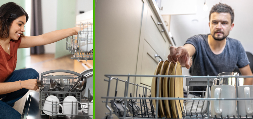 Dishwasher being cleaned with vinegar for maintenance.